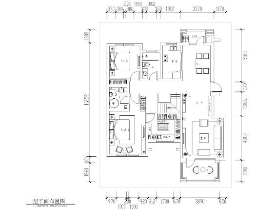 [山东]临沂谢恒煦住宅装饰CAD施工图+效果图-1