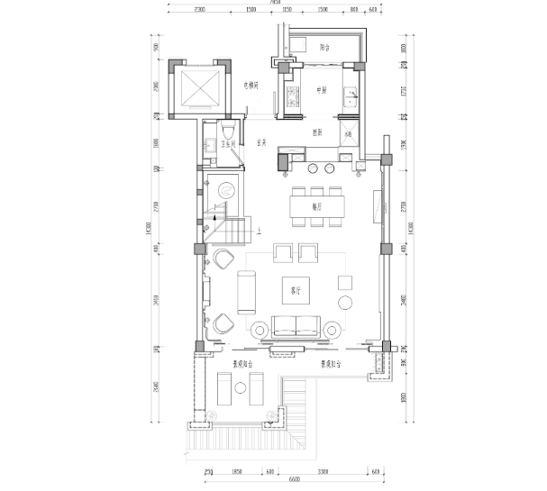 福州金辉半岛两居室别墅样板房装修施工图-1