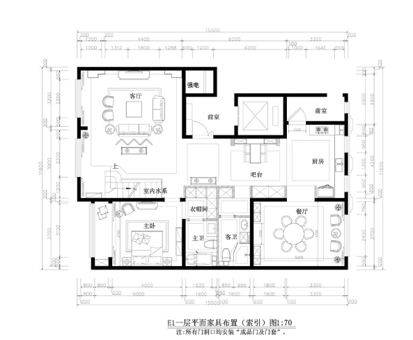 [内蒙古]呼和浩特E1社区装饰施工图+实景图-1