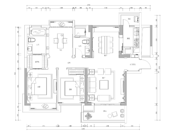 [深圳]东部现代城花园样板房施工图+3D文件-1