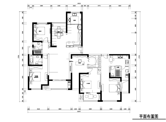 210平新中式风格住宅装修施工图+效果图-1
