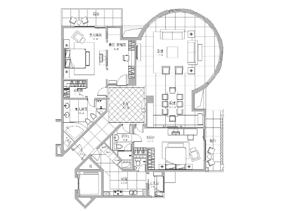 [上海]梁志天_伦敦广场A1户型样板房施工图-1