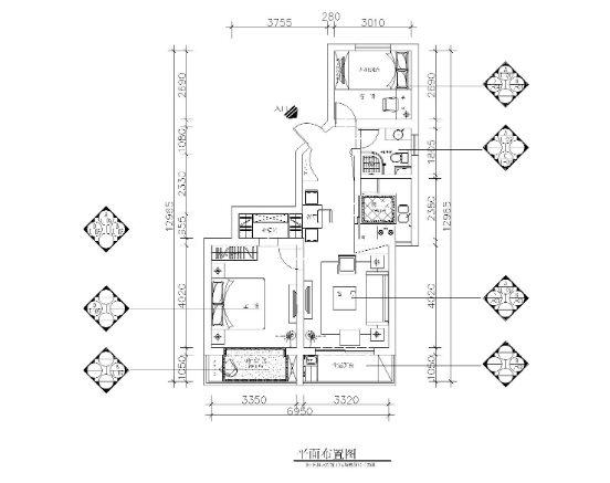 上海益丰路55弄93号201室施工图+效果图-1