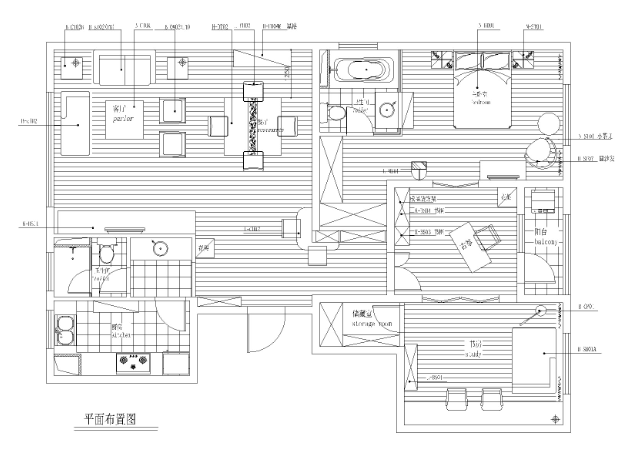苏州130㎡ 现代简约风格三居室公寓施工图-1