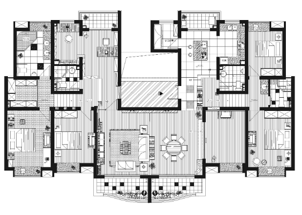 [上海]嘉丽豪园233㎡四居室样板间施工图-1