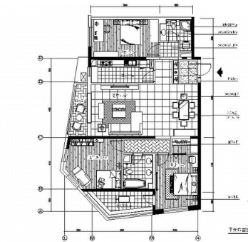 [北京]朝阳区温馨现代三居室样板间装修施工图（含效果）-1