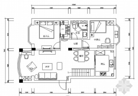 [杭州]简欧现代两居室精装修施工图（含效果）-1