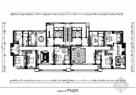 精品高档中式风格四居室样板间室内设计施工图-1