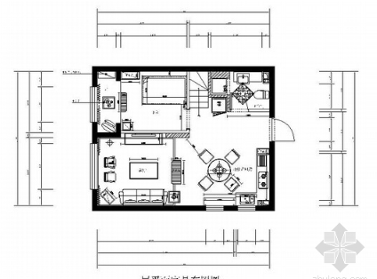 [内蒙古]田园法式乡村小型LOFT家装CAD施工图（含实景照...-1