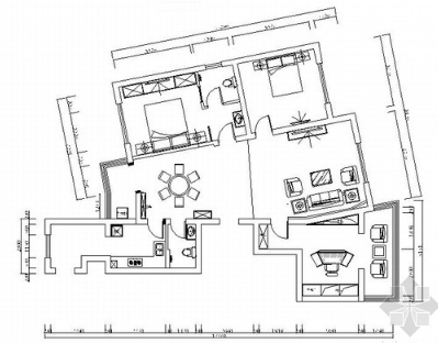 仿古中式三居室家装室内装修图（含效果）-1