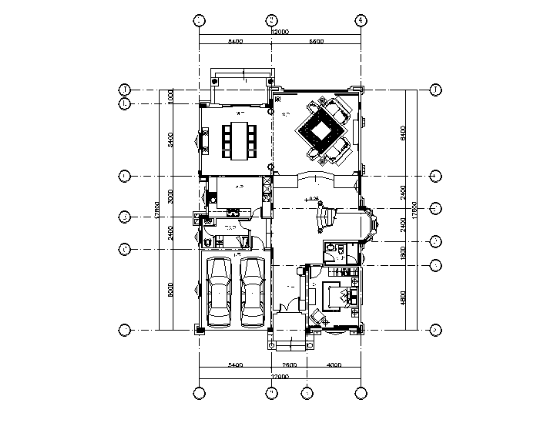 美式古典别墅设计CAD施工图(含实景图)-1