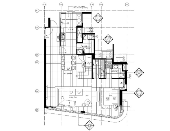 [香港]现代轻奢风格复式楼层装修全套施工图（附效果图）-1