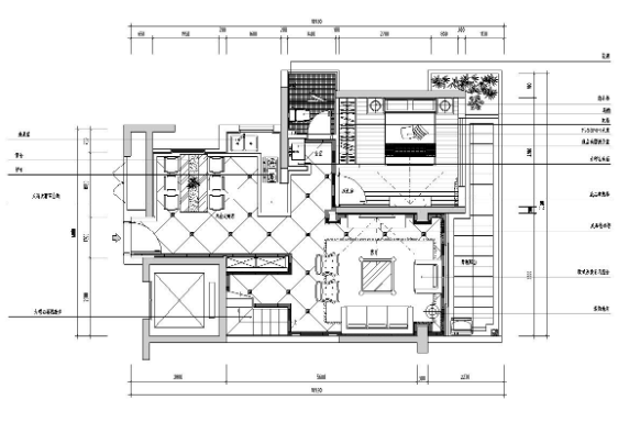 欧式风格复式别墅住宅施工图设计-1