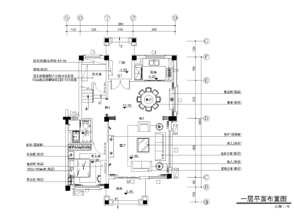 [广东]碧桂园翡翠湾二期别墅样板间施工图-1