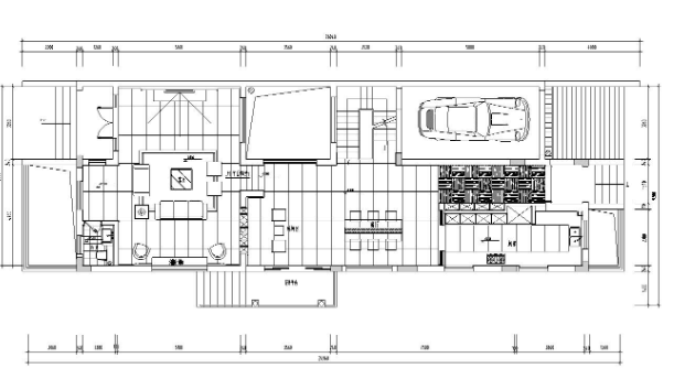 复式现代简约别墅室内装饰施工图+效果图-1