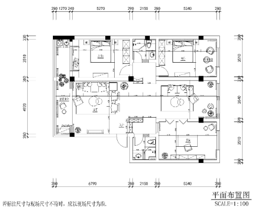 现代轻奢二居室住宅施工图+实景+3D模型-1