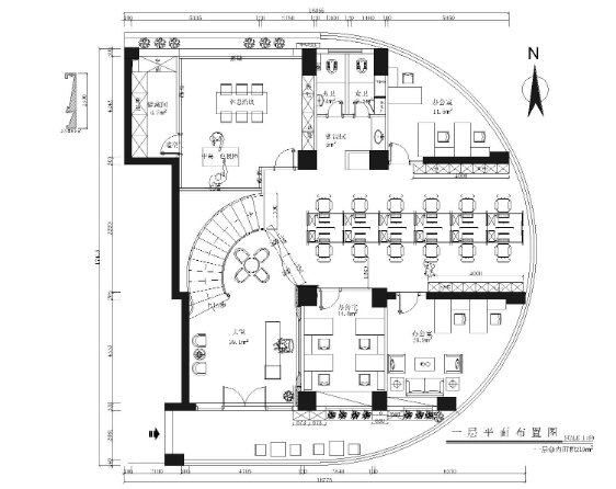 圣士达办公室装饰设计施工图+3D模型+效果图-1