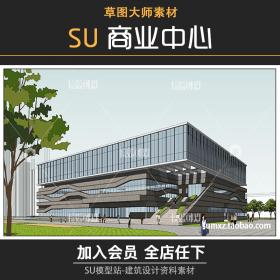 T739草图大师商业中心规划中式街区建筑景观改建效果方案S...