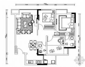 [重庆]房产集团田园三居室样板间装修施工图（含效果）