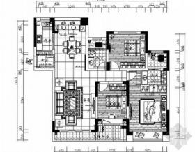 简约现代三居室样板间装修施工图