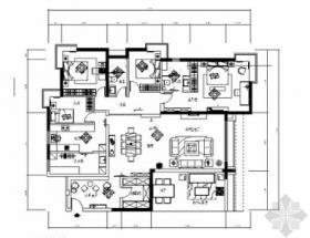 [宁波]电梯花园洋房现代风格四居室装修施工图