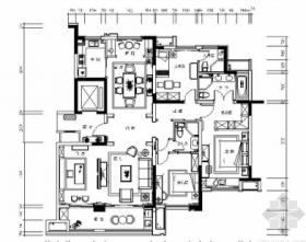 [江苏]160㎡新中式风格样板房住宅CAD施工图（含效果图...