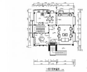 [广州]环境优雅别墅区新中式风格三层别墅装修施工图