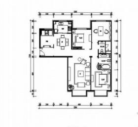 [北京]望京某高档公寓大楼Ac-1户型三居室装修图