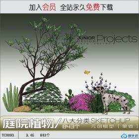 YC0093SU场景模型草图大师模型3d模型组件素材库精品庭院植物