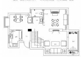 花园洋房区典雅美式风情复式样板间CAD装修施工图（含效...