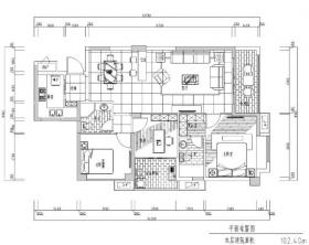 三居室现代样板房室内施工图设计