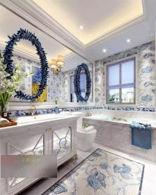 卫生间洗手间卫浴空间3d模型 家装工装室内设计 3dmax模型库