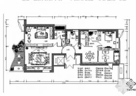 [福建]沉稳典雅新中式风格三居室室内装修施工图（含效果...