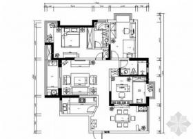 [湖北]现代简约三居室装修施工图（含效果）