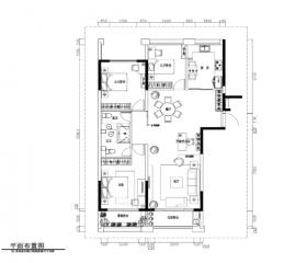 义乌160平现代台式风格三居室住宅施工图