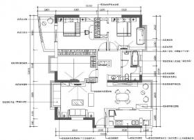 某中式风格三居室住宅室内设计施工图（含效果图）