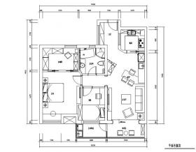 [江苏]常熟湖畔花园二居室住宅设计施工图（附效果图）