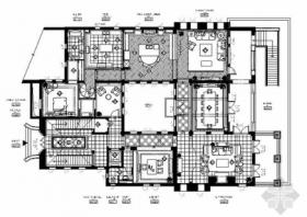 [上海]托斯卡纳风情别墅室内精装修施工图（含效果图）