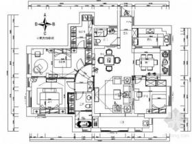 高档现代风格三居室样板间装修施工图