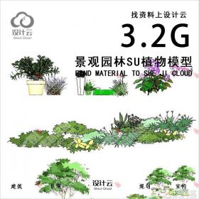 【第1110期】-最全景观园林SU植物模型建模配景小品共3.2G