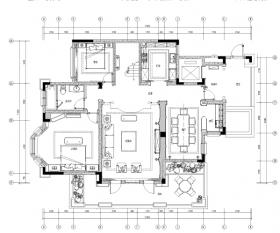 [江苏]南京大华锦绣华城香鸢美颂四居室样板房全套CAD...