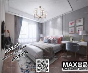 现代卧室3Dmax模型 (1)