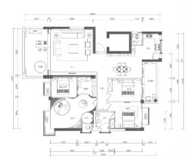 现代简约风格四居室住宅装修施工图+效果图