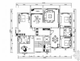 [广东]现代简约风格四居室样板间装修施工图