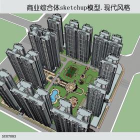 SU07083住宅，商业综合体，现代主义风格，30层