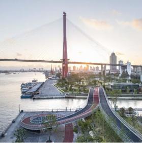 上海最新城市水岸地标——洋泾港步行桥！