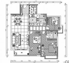 [广东]经典简约现代风格三居室室内设计装修施工图