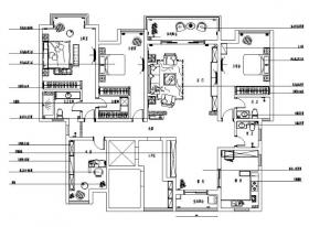 美式风格四居室住宅设计施工图（附效果图）