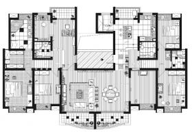 [上海]嘉丽豪园233㎡四居室样板间施工图