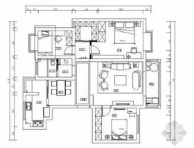 [宁波]花园小区高档三居室样板间装修施工图